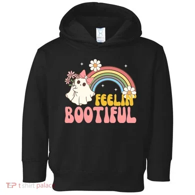 Feeling Bootiful Cute Retro Ghost Halloween Toddler Hoodie