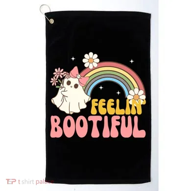Feeling Bootiful Cute Retro Ghost Halloween Golf Towel