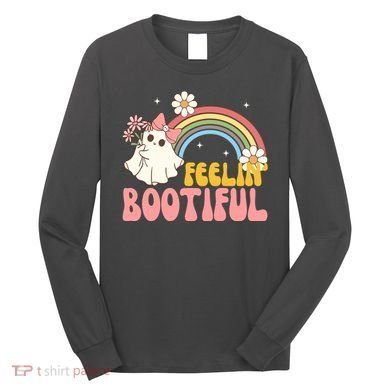 Feeling Bootiful Cute Retro Ghost Halloween Long Sleeve Shirt