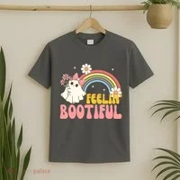 Feeling Bootiful Cute Retro Ghost Halloween T-Shirt thumb 2