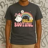 Feeling Bootiful Cute Retro Ghost Halloween T-Shirt thumb 3