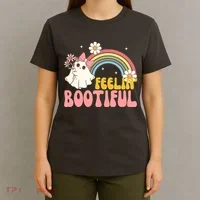 Feeling Bootiful Cute Retro Ghost Halloween T-Shirt thumb 4
