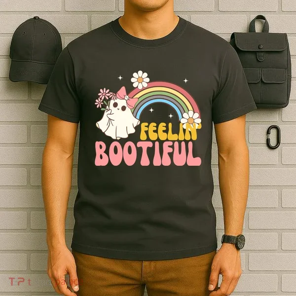 Feeling Bootiful Cute Retro Ghost Halloween T-Shirt