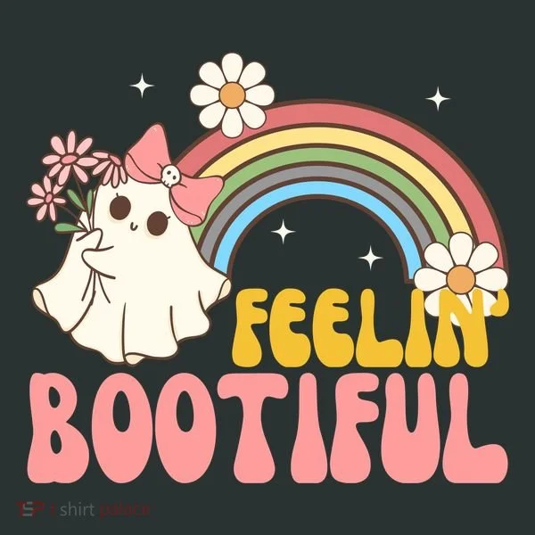 Feeling Bootiful Cute Retro Ghost Halloween T-Shirt