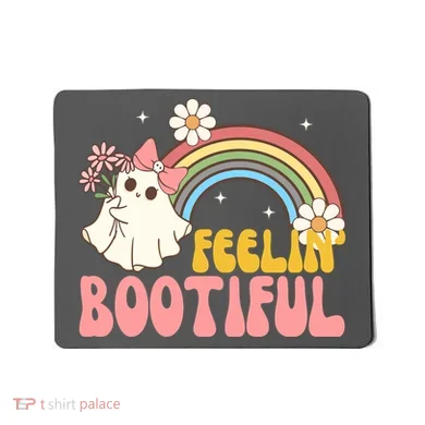 Feeling Bootiful Cute Retro Ghost Halloween Mousepad