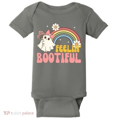 Feeling Bootiful Cute Retro Ghost Halloween Baby Bodysuit