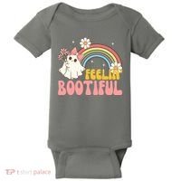 Feeling Bootiful Cute Retro Ghost Halloween Baby Bodysuit thumb 0