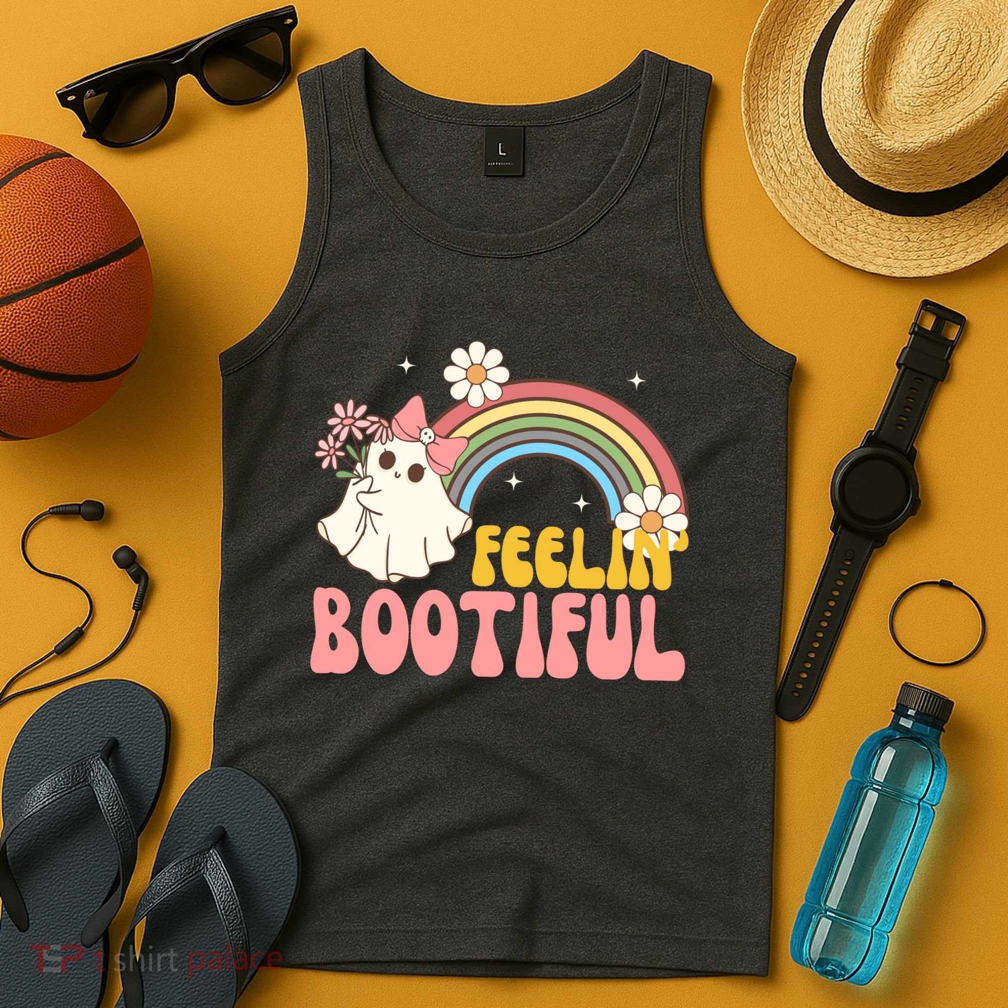 Feeling Bootiful Cute Retro Ghost Halloween Tank Top