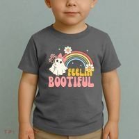 Feeling Bootiful Cute Retro Ghost Halloween Toddler T-Shirt thumb 2