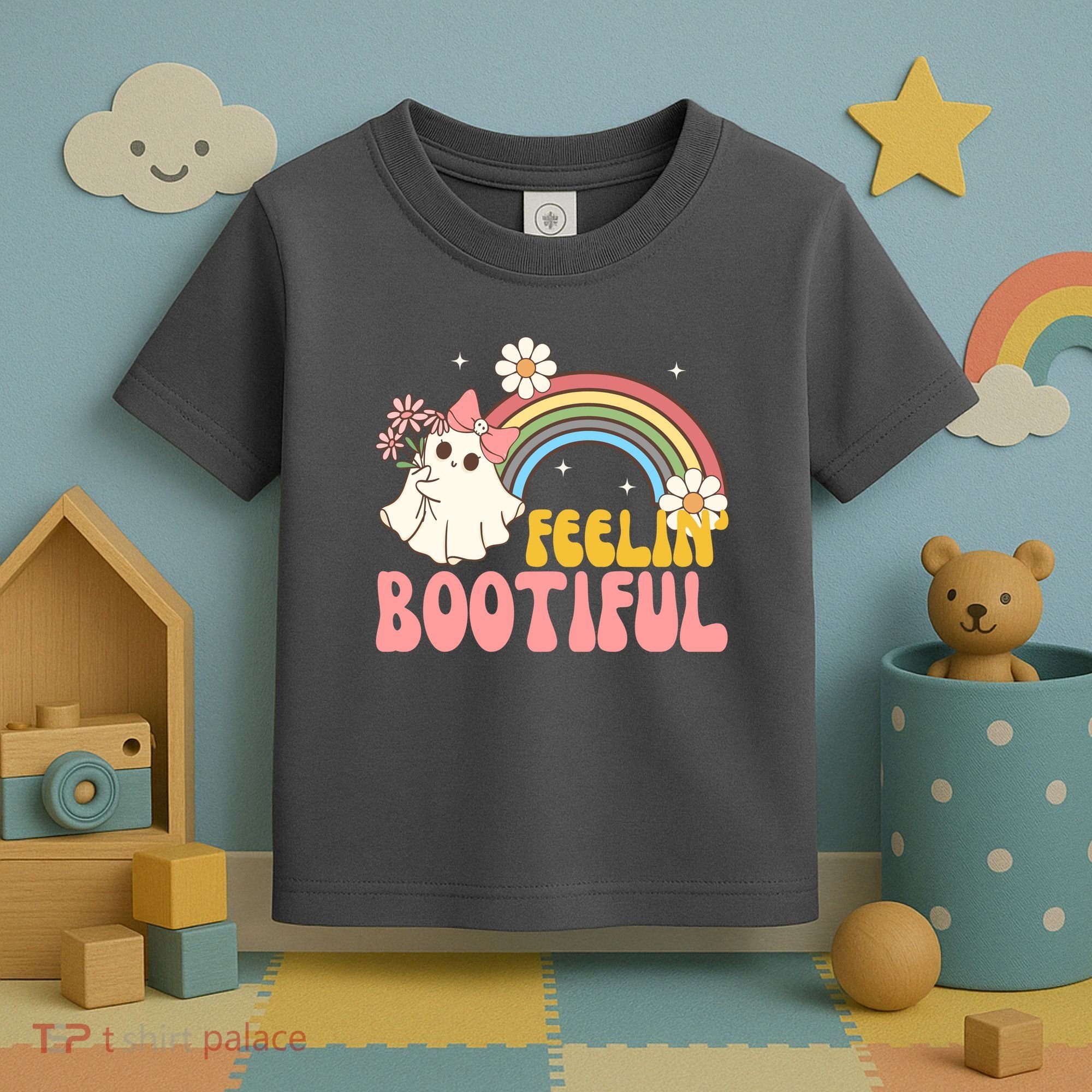 Feeling Bootiful Cute Retro Ghost Halloween Toddler T-Shirt