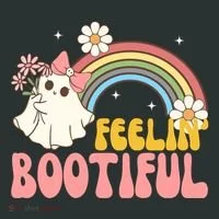Feeling Bootiful Cute Retro Ghost Halloween Women's Long Sleeve Shirt thumb 2