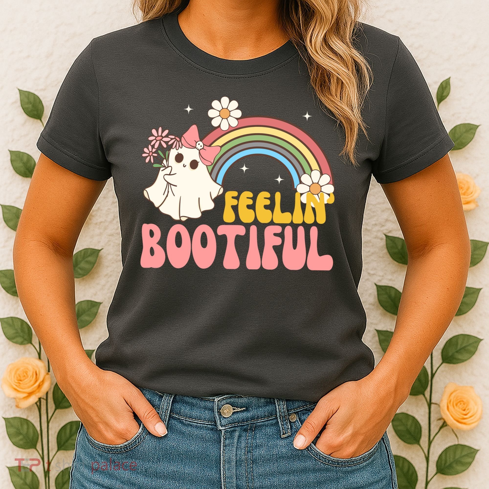 Feeling Bootiful Cute Retro Ghost Halloween Women's T-Shirt