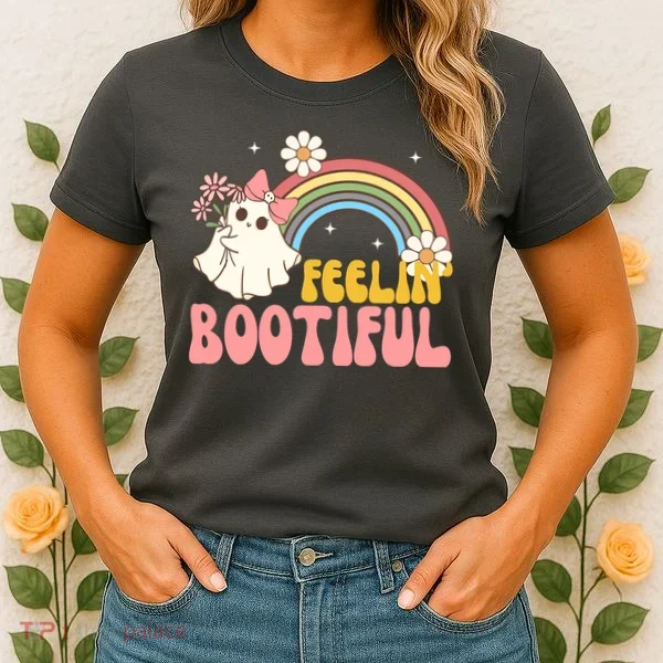 Feeling Bootiful Cute Retro Ghost Halloween Women's T-Shirt