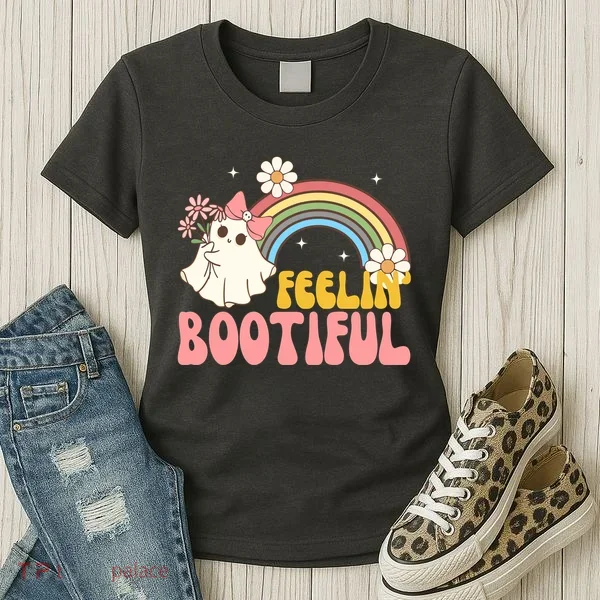 Feeling Bootiful Cute Retro Ghost Halloween Women's T-Shirt