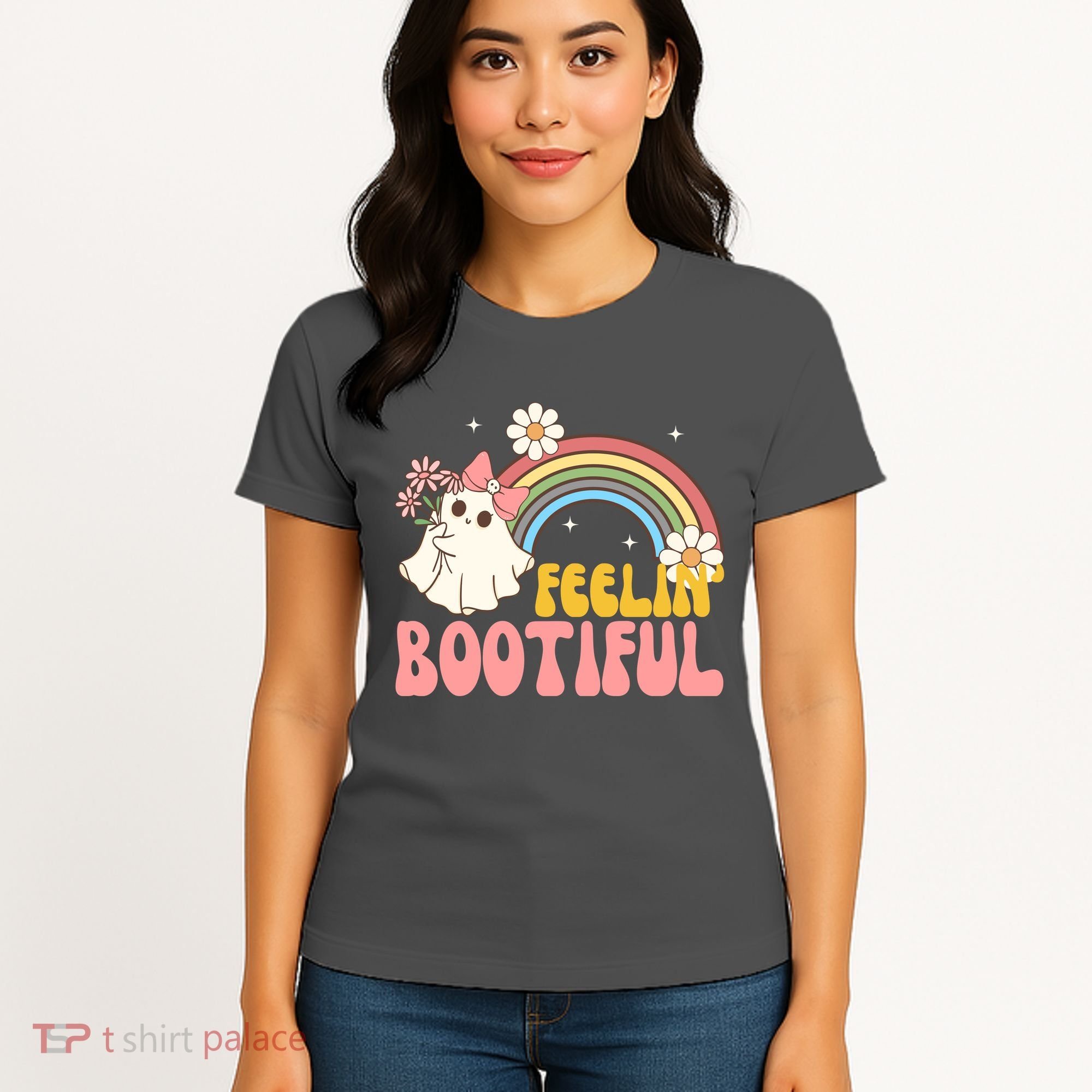 Feeling Bootiful Cute Retro Ghost Halloween Women's T-Shirt