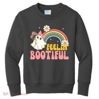 Feeling Bootiful Cute Retro Ghost Halloween Kids Sweatshirt thumb 0