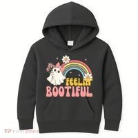 Feeling Bootiful Cute Retro Ghost Halloween Kids Hoodie thumb 0