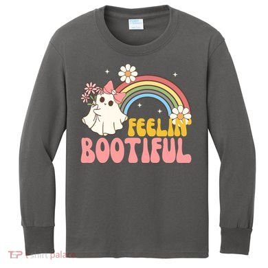 Feeling Bootiful Cute Retro Ghost Halloween Kids Long Sleeve Shirt
