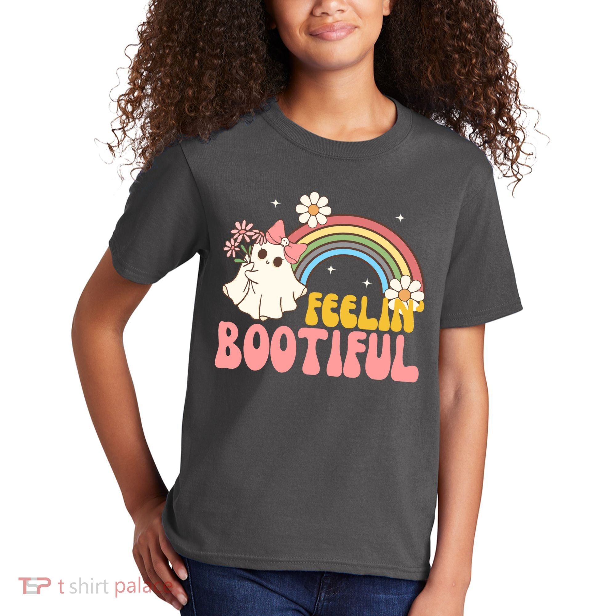 Feeling Bootiful Cute Retro Ghost Halloween Kids T-Shirt