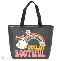 Feeling Bootiful Cute Retro Ghost Halloween Tote Bag thumb 0