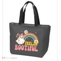 Feeling Bootiful Cute Retro Ghost Halloween Tote Bag thumb 3