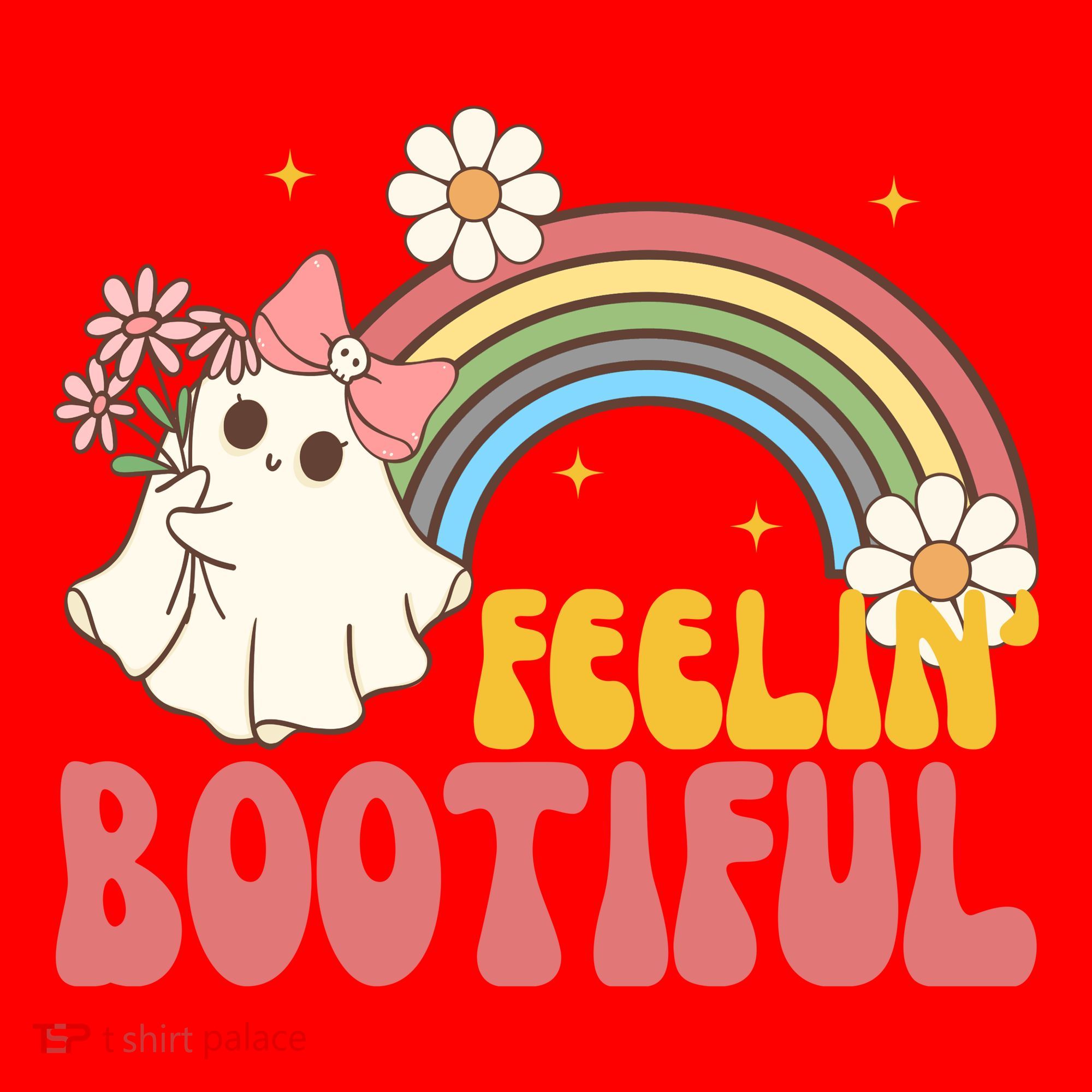 Feeling Bootiful Cute Retro Ghost Halloween Santa Hat