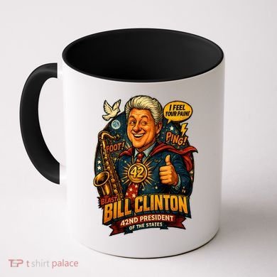 Funny Bill Clinton – Vintage 90s President Sax Design Coffee Mug