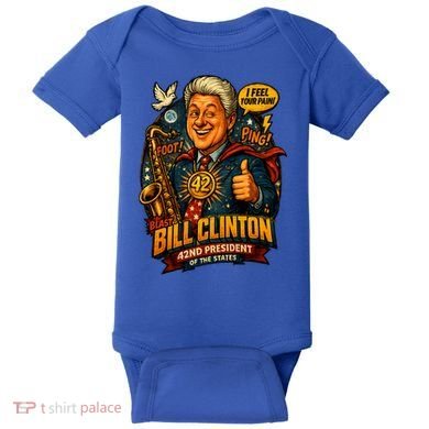 Funny Bill Clinton – Vintage 90s President Sax Design Baby Bodysuit