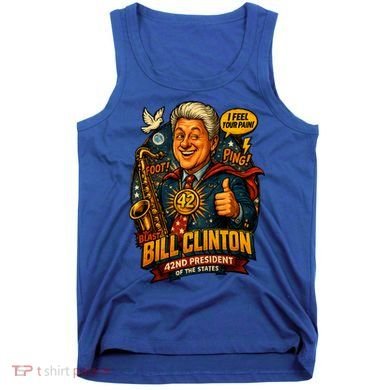 Funny Bill Clinton – Vintage 90s President Sax Design Tank Top