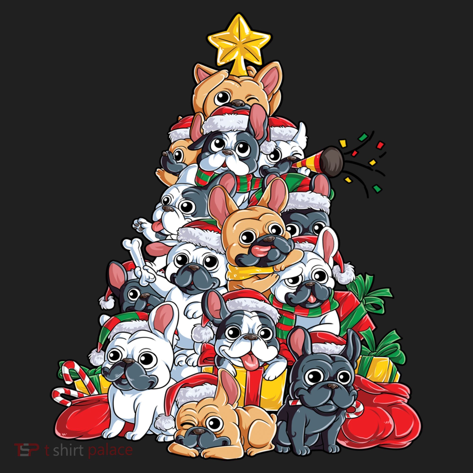 French Bulldog Christmas Tree Dog Santa Xmas Funny Gift Boys Cool Gift Beanie