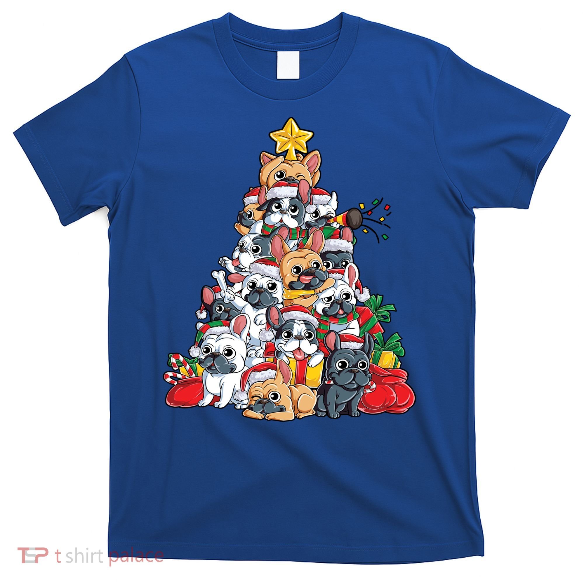 French Bulldog Christmas Tree Dog Santa Xmas Funny Gift Boys Cool Gift T-Shirt