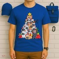 French Bulldog Christmas Tree Dog Santa Xmas Funny Gift Boys Cool Gift T-Shirt thumb 6