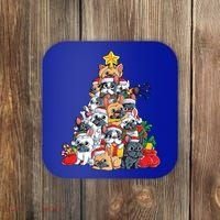 French Bulldog Christmas Tree Dog Santa Xmas Funny Gift Boys Cool Gift Coaster thumb 0