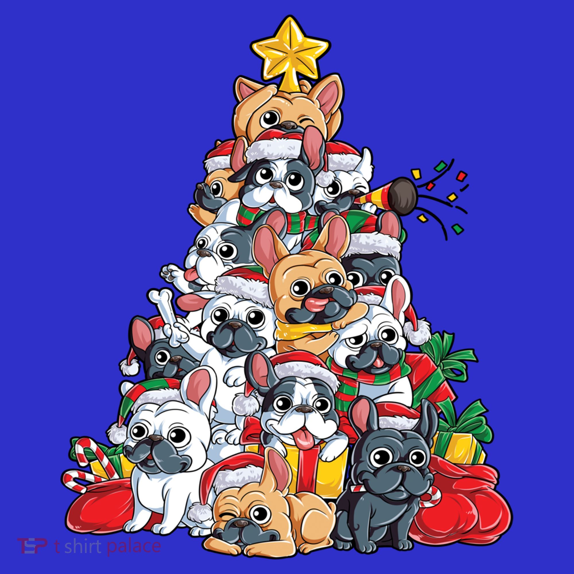 French Bulldog Christmas Tree Dog Santa Xmas Funny Gift Boys Cool Gift Women's Tank Top