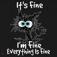 Funny Black Cat It's Fine I'm Fine Everything Is Fine Pajama Set thumb 2