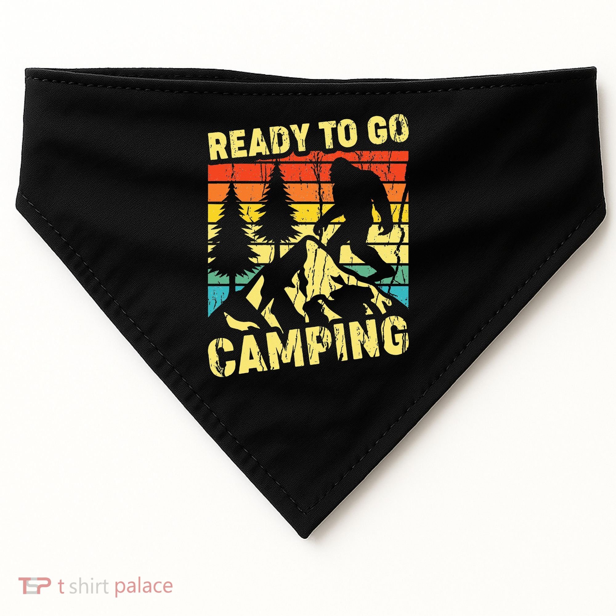 Funny Bigfoot Camping Ready To Go Camping USA-Made Doggie Bandana