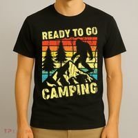 Funny Bigfoot Camping Ready To Go Camping T-Shirt thumb 3