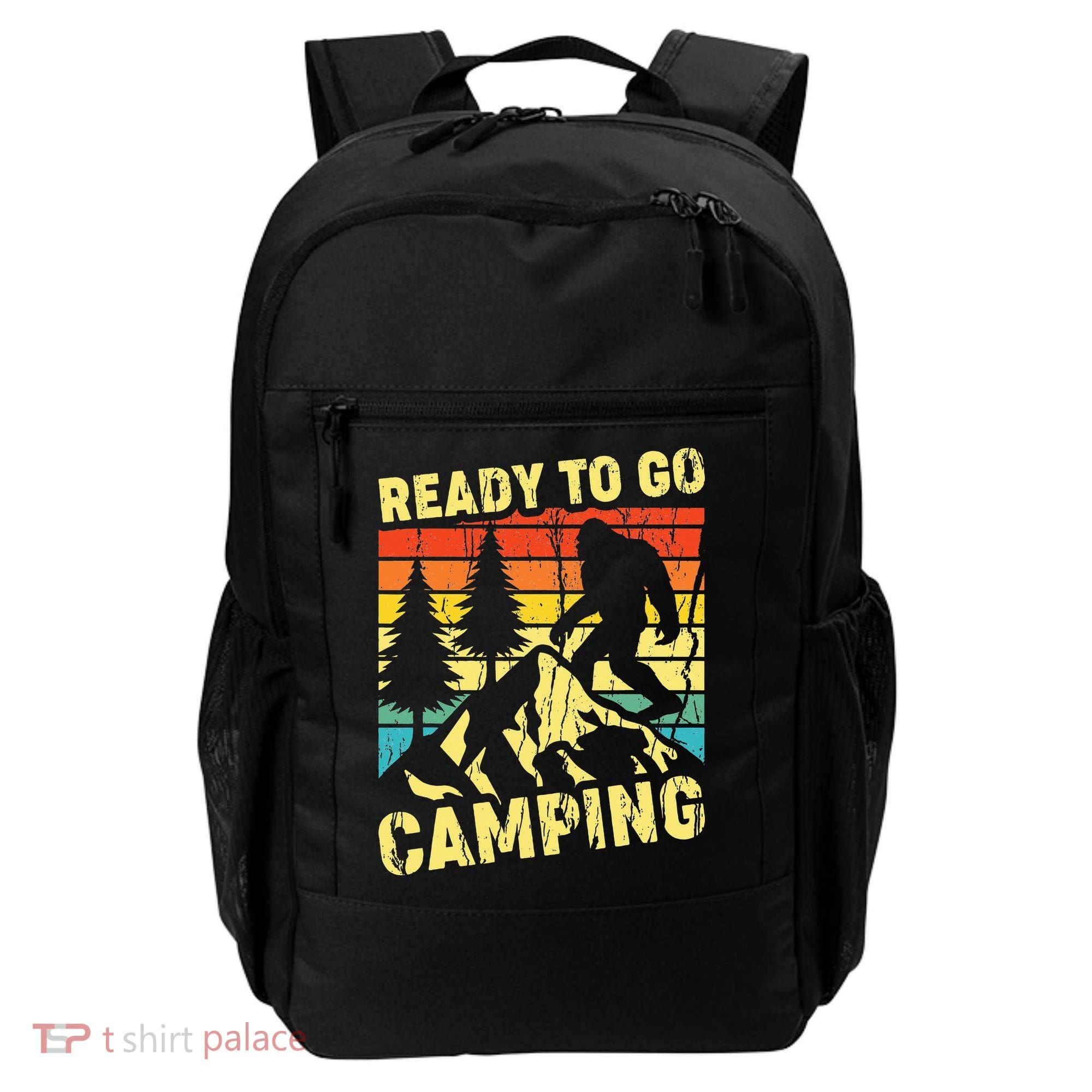 Funny Bigfoot Camping Ready To Go Camping Backpack