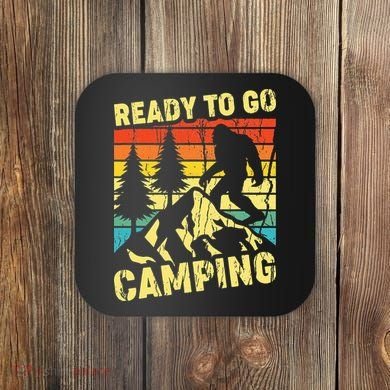 Funny Bigfoot Camping Ready To Go Camping Coaster
