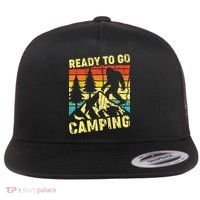 Funny Bigfoot Camping Ready To Go Camping Flat Bill Trucker Hat thumb 0