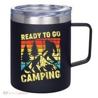 Funny Bigfoot Camping Ready To Go Camping 12oz Stainless Steel Coffee Mug thumb 0