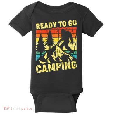 Funny Bigfoot Camping Ready To Go Camping Baby Bodysuit