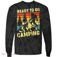 Funny Bigfoot Camping Ready To Go Camping Tie-Dye Long Sleeve Shirt thumb 0