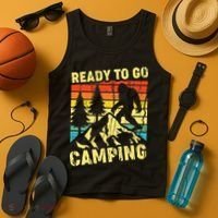 Funny Bigfoot Camping Ready To Go Camping Tank Top thumb 4