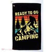 Funny Bigfoot Camping Ready To Go Camping Golf Towel thumb 0