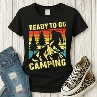 Funny Bigfoot Camping Ready To Go Camping Women's T-Shirt thumb 3