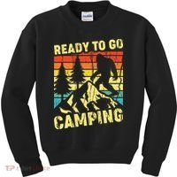 Funny Bigfoot Camping Ready To Go Camping Kids Sweatshirt thumb 0