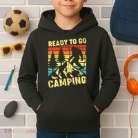Funny Bigfoot Camping Ready To Go Camping Kids Hoodie thumb 2