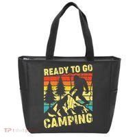 Funny Bigfoot Camping Ready To Go Camping Tote Bag thumb 0