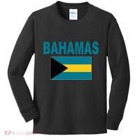 Flag Bahamas Cool Fashion Bahamian Flags Gift Kids Long Sleeve Shirt thumb 0